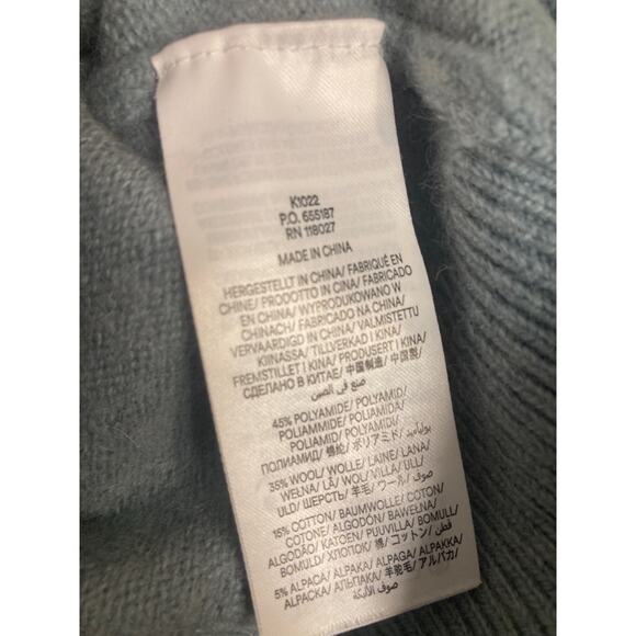 Boden Lovely Floral Crochet Light Blue Knit Sweater Mid-weight Cottagecore~ Sz S - Picture 9 of 10